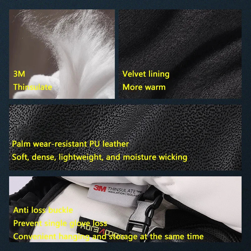 3M Thinsulate Ski Gloves Women Men Windproof Breathable Waterproof Thermal Winter Warm Snow Skate Mittens Snowboard Accessories