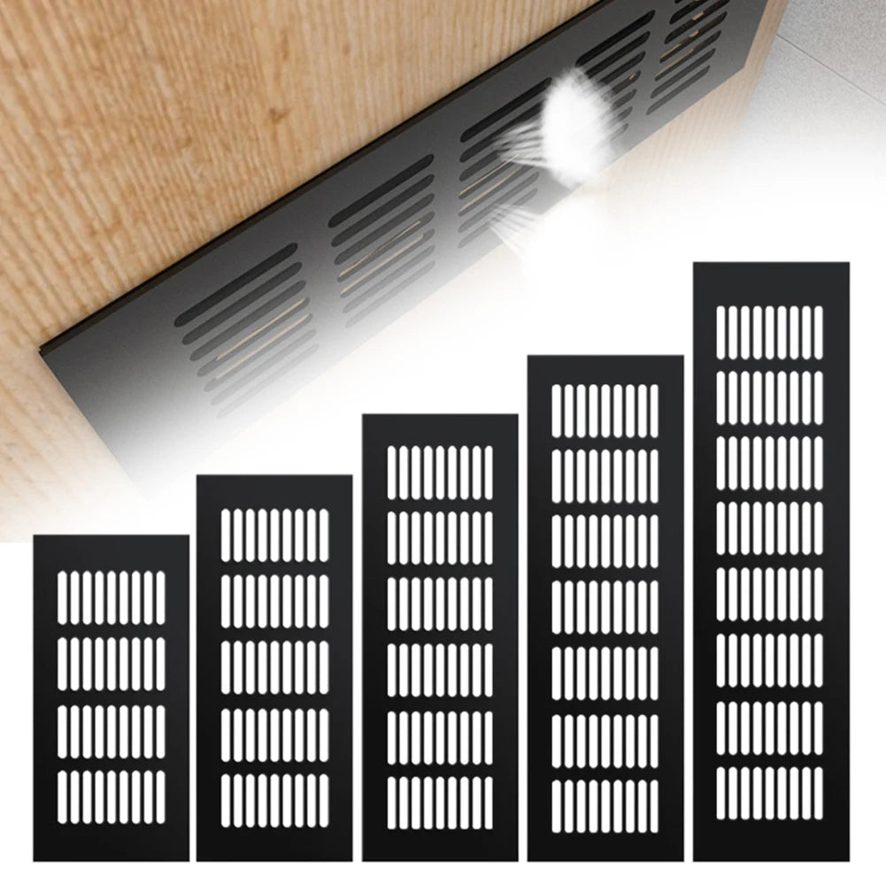 60mm Aluminium Rectangular Cabinet Wardrobe Air Vent Grille Ventilation Cover