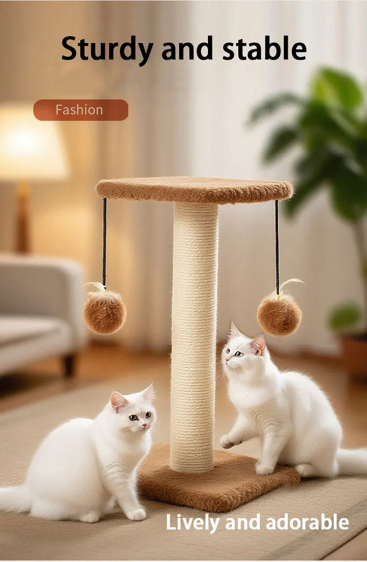 Agave Non-Shedding Cat Tree Vertical Scratching Post with Toy Self-Amusement Cat Toy Scratching Board for Cats