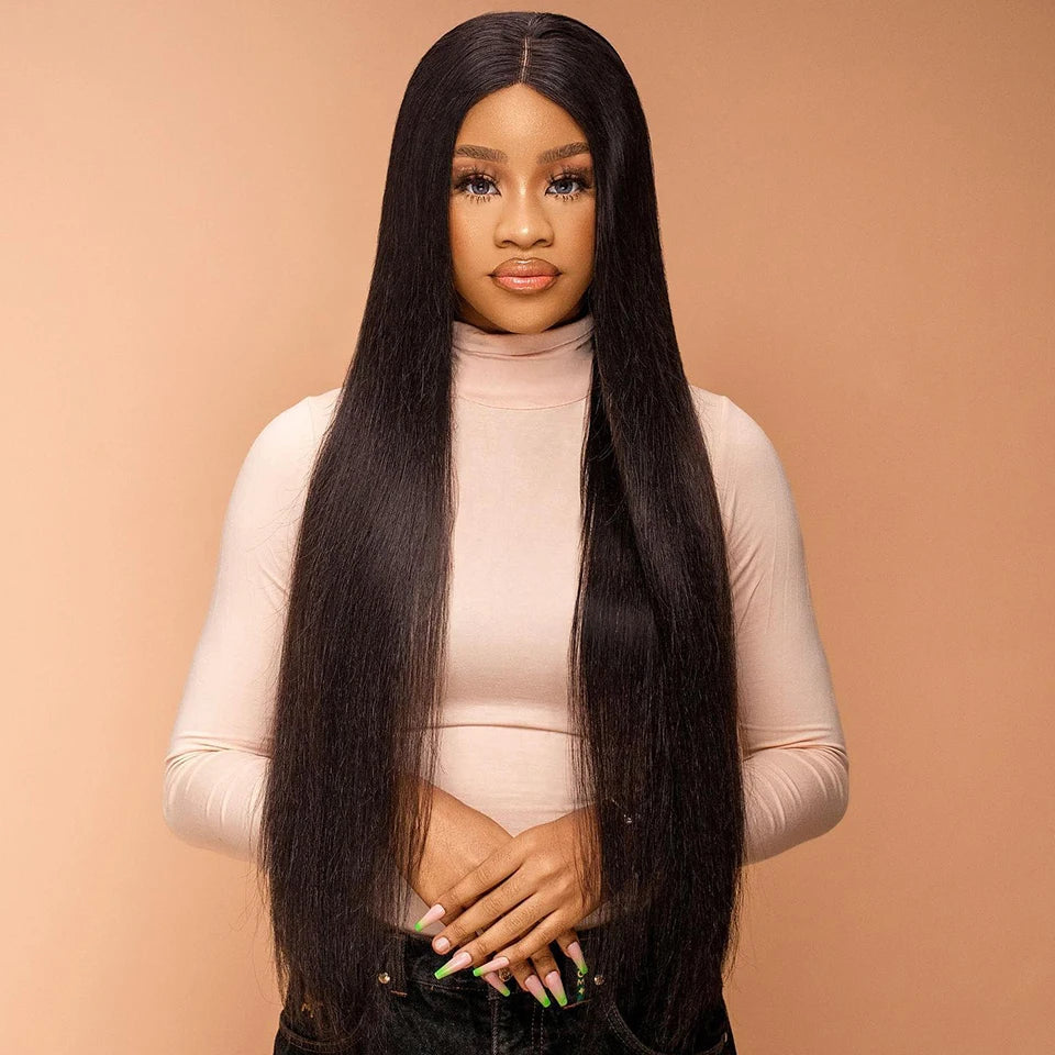 Highlight 13x6 Synthetic Lace Frontal Wigs For Women 40 Inch Long Silky Straight Lace Front Wigs High Quality American Afro Wigs