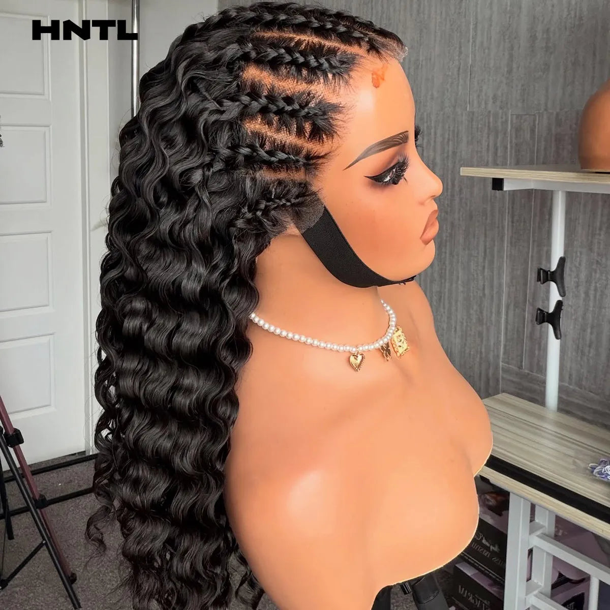 Pre-Braid 13x6 HD Lace Front Wear and Go Glueless Wig Human Hair Deep Wave 13x4 Lace Frontal Drawstring Glue-Free Wigs for Woman