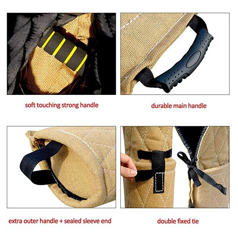 Practical Stable Interactive Play Durable Jute Training Young Arm Protection Safety Pet Dog Bite Sleeve With Handle Thickened
