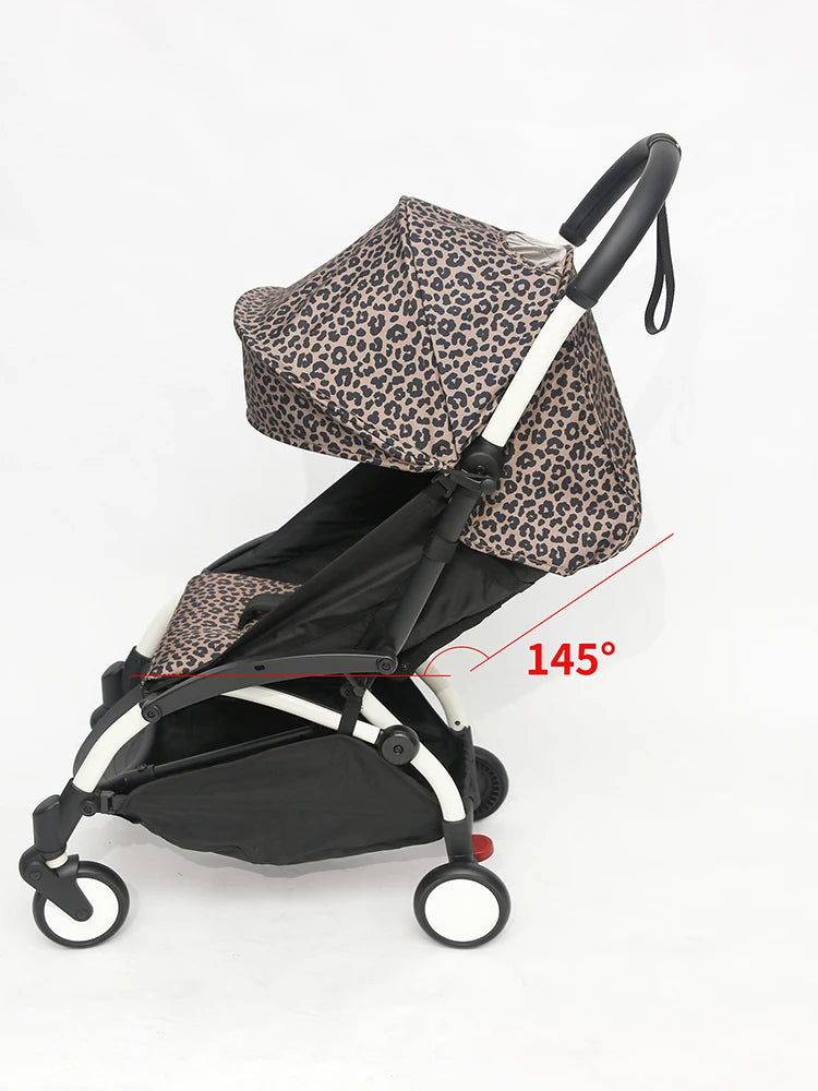 6+ Canopy&Mattress Fit for YOYO3 YOYO2 YOYA Waterproof Thicken Fabric Leopard Print Sunshade Cushion Baby Stroller Accessories