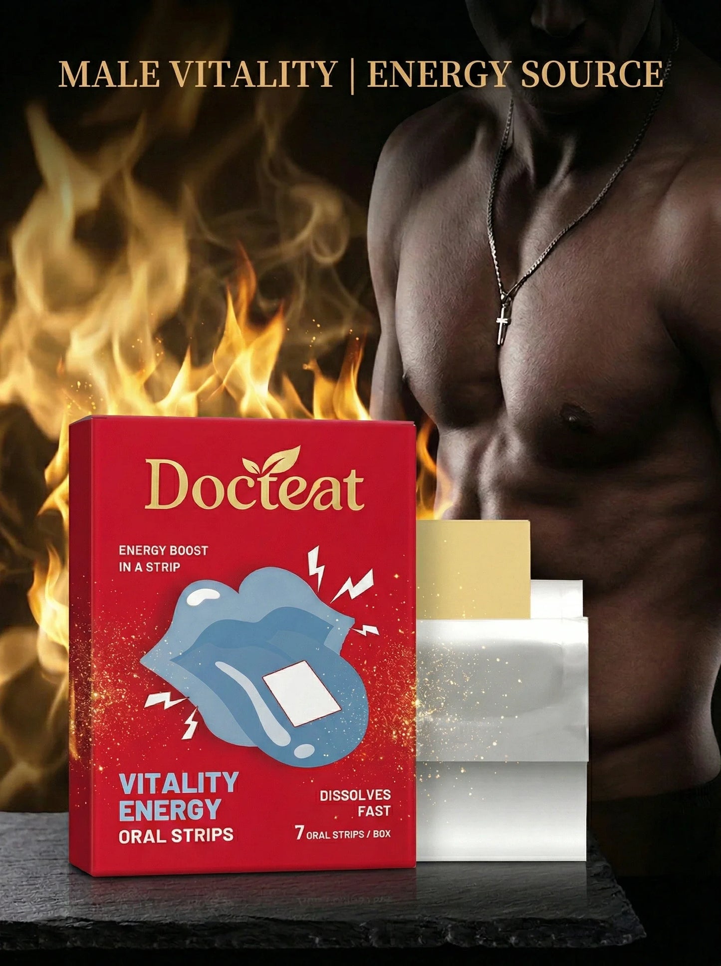 Men's Vitality Energy Supplement Selection, mild formula, enhances vitality, maintains body energy, soluble tablets