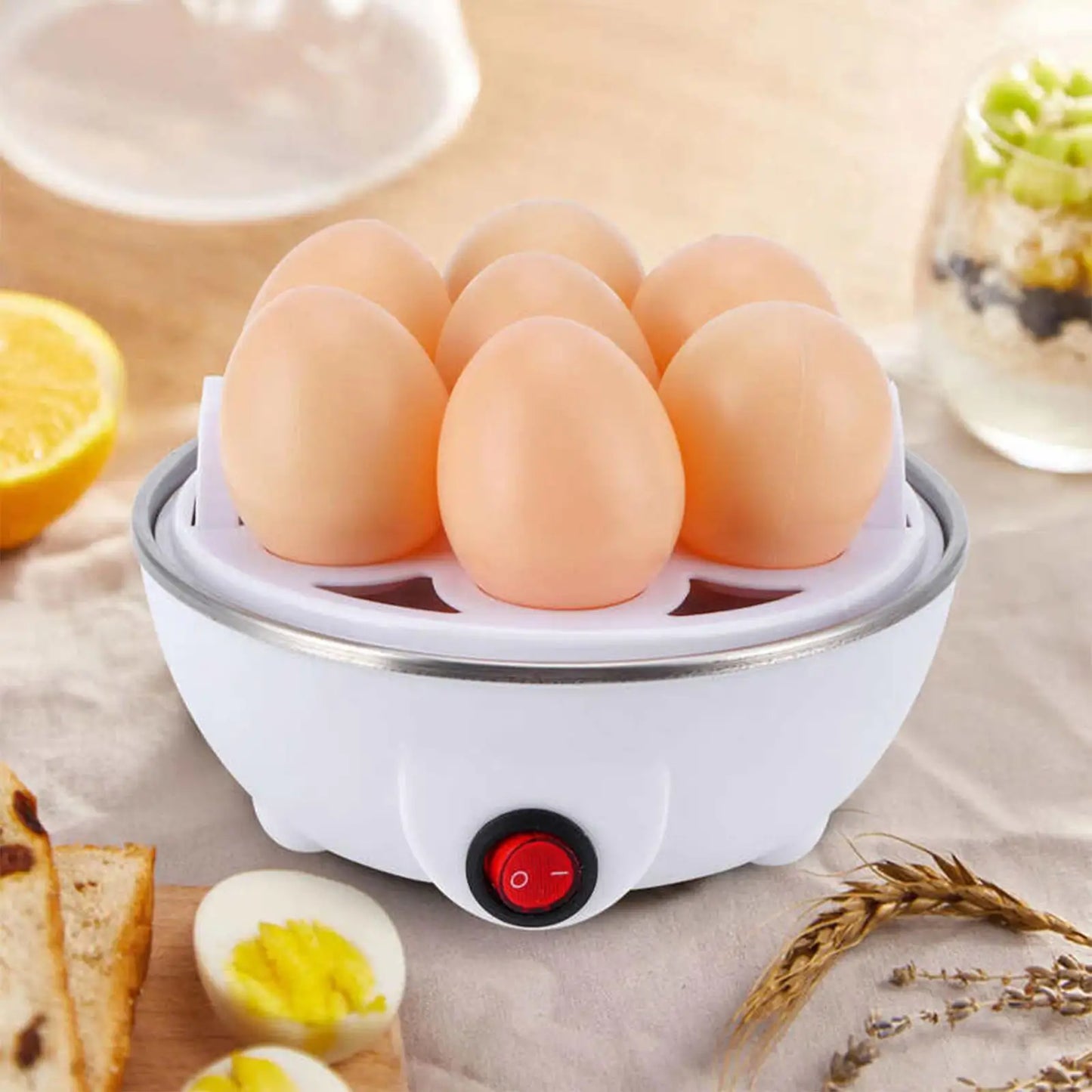 Boiled Egg Cooker Plug EU Cookware Stainless Multifunctional Egg Steamer for Cooking Breakfast