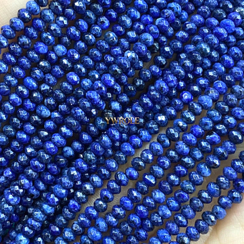 3x4mm Rondelle Faceted Natural Stone Chalcedony Tourmaline Color Loose Spacer Beads for Jewelry Making Diy Bracelet Accessories