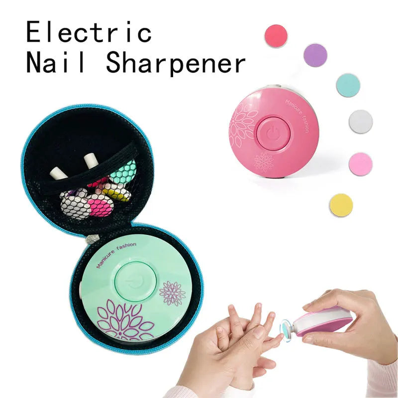 6Pcs Electric Baby Nail Trimmer Kid Nail Polisher Tool Infant Manicure Scissors Newborn Hygiene Kit Nail Clipper Cutter with Bag