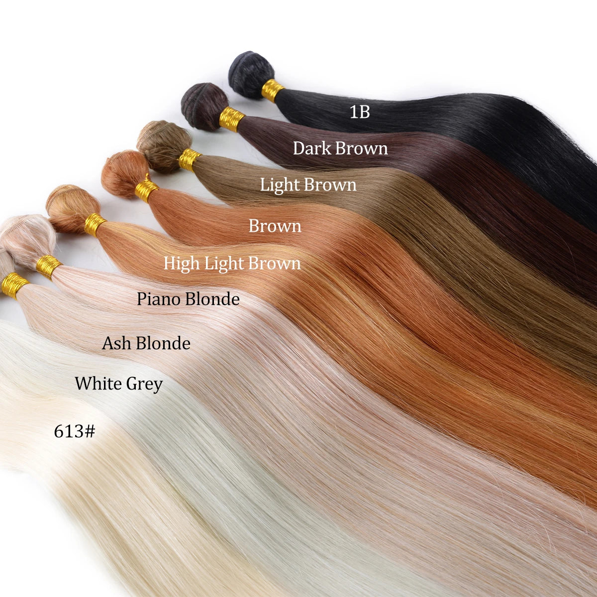 Straight Hair Bundles Extensions Smooth Ombre Hair Weaving 24Inch Super Long Synthetic Straight Hair Bundles Full to End
