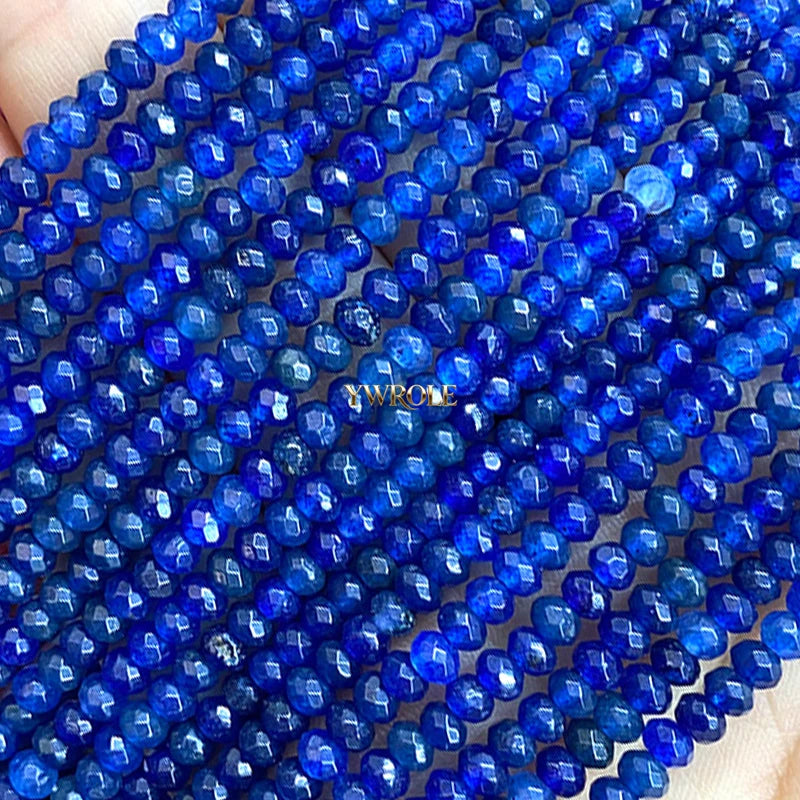 3x4mm Rondelle Faceted Natural Stone Chalcedony Tourmaline Color Loose Spacer Beads for Jewelry Making Diy Bracelet Accessories