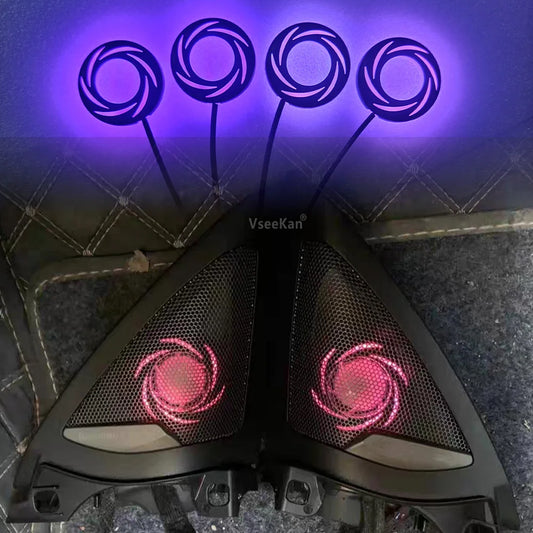 Car Horn Ambient Lights Small Car Tweeter LED Ambient Light Speaker Ambient Light 64 Color Car Door Horn Decorative Shell