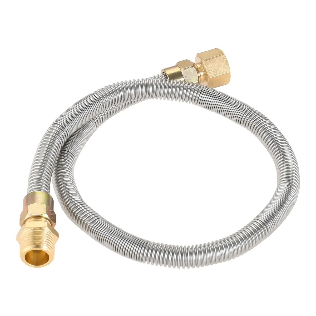 1pc Propane Fire Pit Corrugated Hose Tube Stainless Steel 24" Corrugated Pipe +Adapters 1/2" NPT Male/Female Strove 3/8" Connect