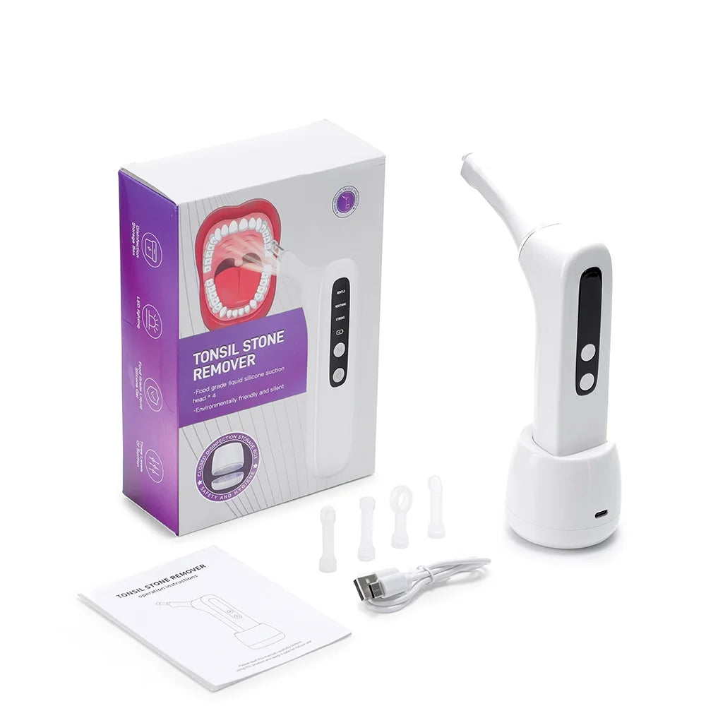 Electric Visual Tonsil Stone Remover Kit with LED Light HD Camera 3 Suction Modes Tonsil Stone Removal Fresher Mouth Oral Care