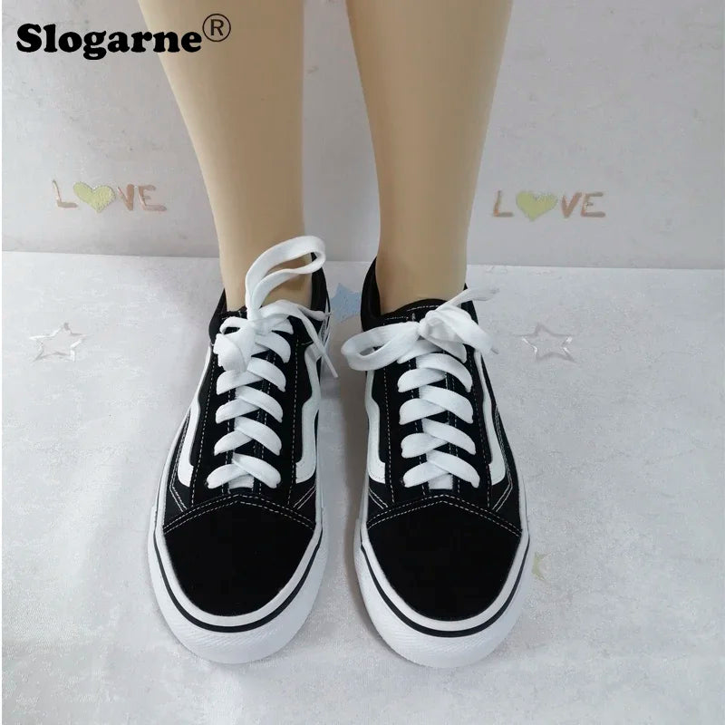 Lady Autumn Winter Casual Sneakers Women Comfort Canvas Shoes Men Loafers Unisex Students Casual Sports Shoes Flat Walking Shoes