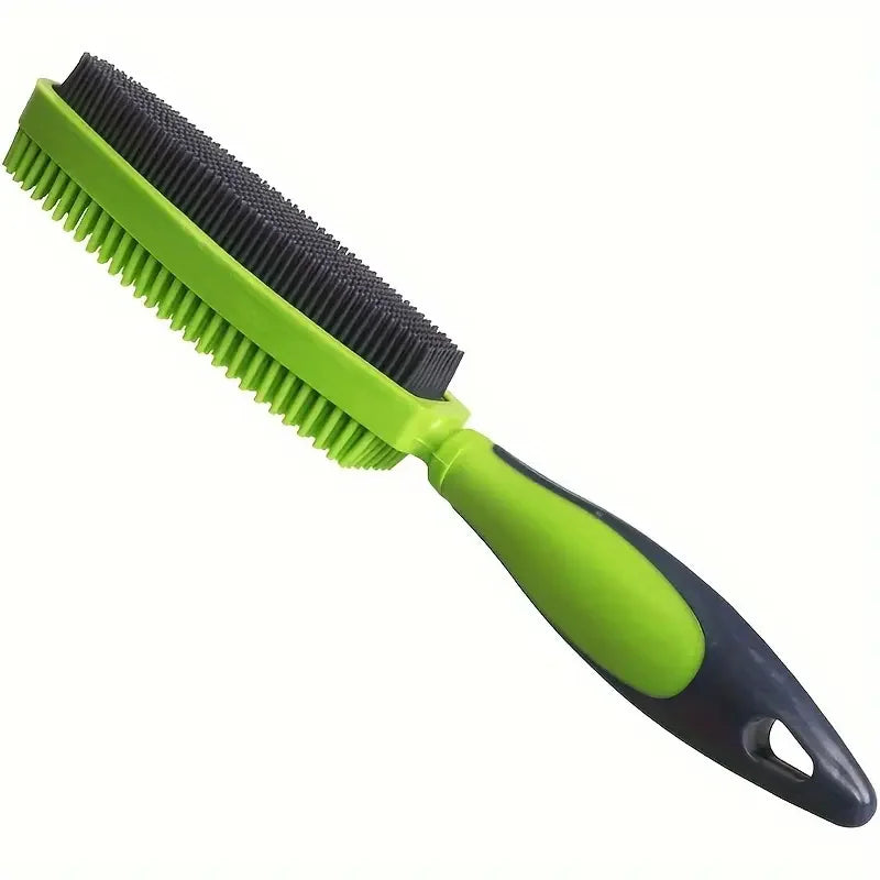 Silicone Pet Hair Brush with Massage - Dog Cat Grooming Tool, Easy Clean for Clothes Car Furniture