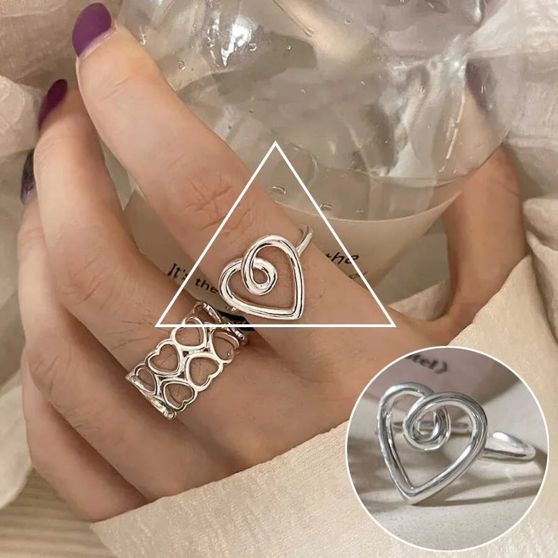 VENTFILLE 925 Sterling Silver Geometric Line Cross Wrap Open Ring For Women Gift Irregular Punk Adjustable Jewelry Dropshipping