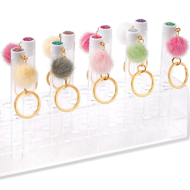 50/5pcs Gold Keychain Tube Eyelash Brush Crystal Lash Mascara Wands Eyebrow Comb Spoolies Container Lashes Brushes Makeup Tools