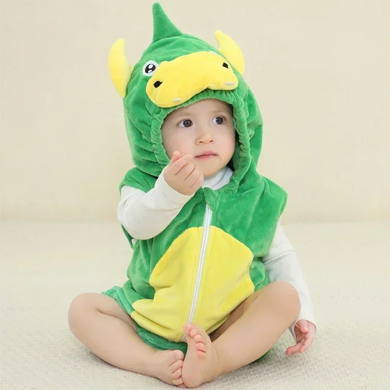 Newborn Baby Deer Animal Cartoon Romper Clothes Girls Pajamas Long Sleeve Hooded Onesies Infant Boys Costumes For Christmas