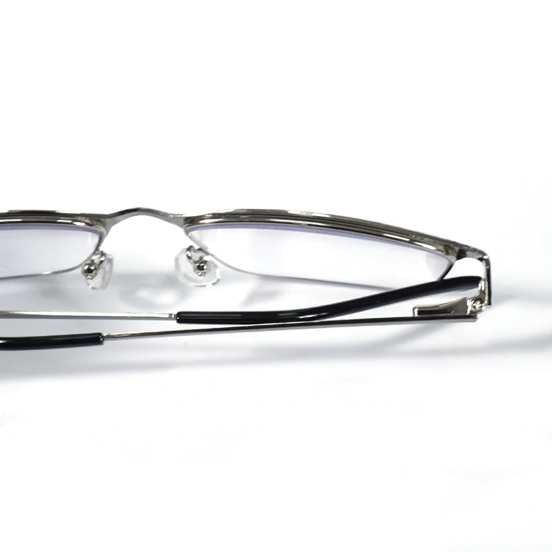 Double Color High Quality Multifocal Reading Glasses Men Women Stainless Steel Frame, Progressive Lens For Blue Light Blocking+1