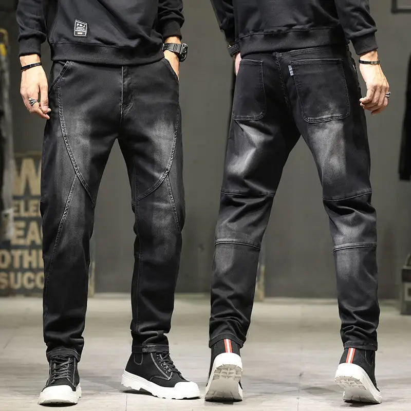 Summer Designer Clothes High Quality Punk Harajuku Fashion Casual Plus Size Slim Fit Denim Jeans for  2025 Cowboy Pants for Men