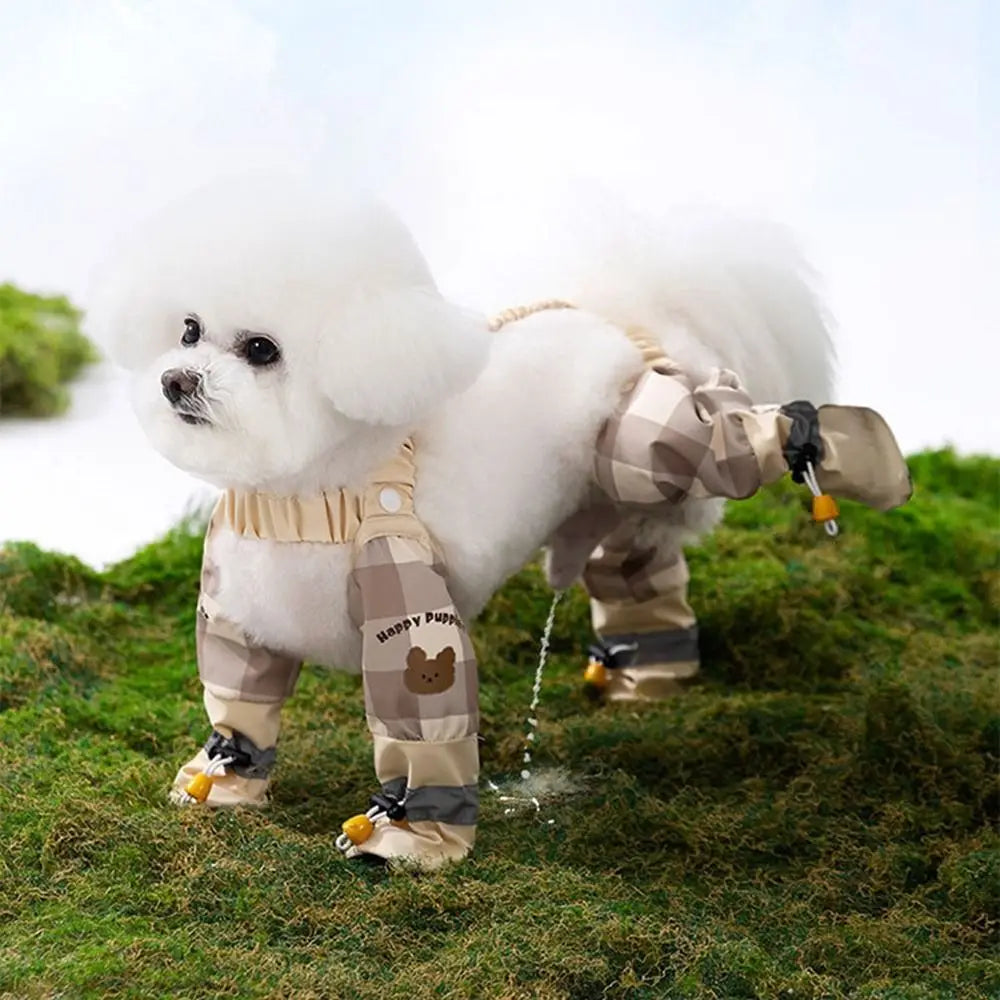 Full Leg Protection Reflective Stripe Pet Pants Adjustable Dustproof Dog Jumpsuit Shoes Anti-Slip Waterproof Pet Going Out Pants