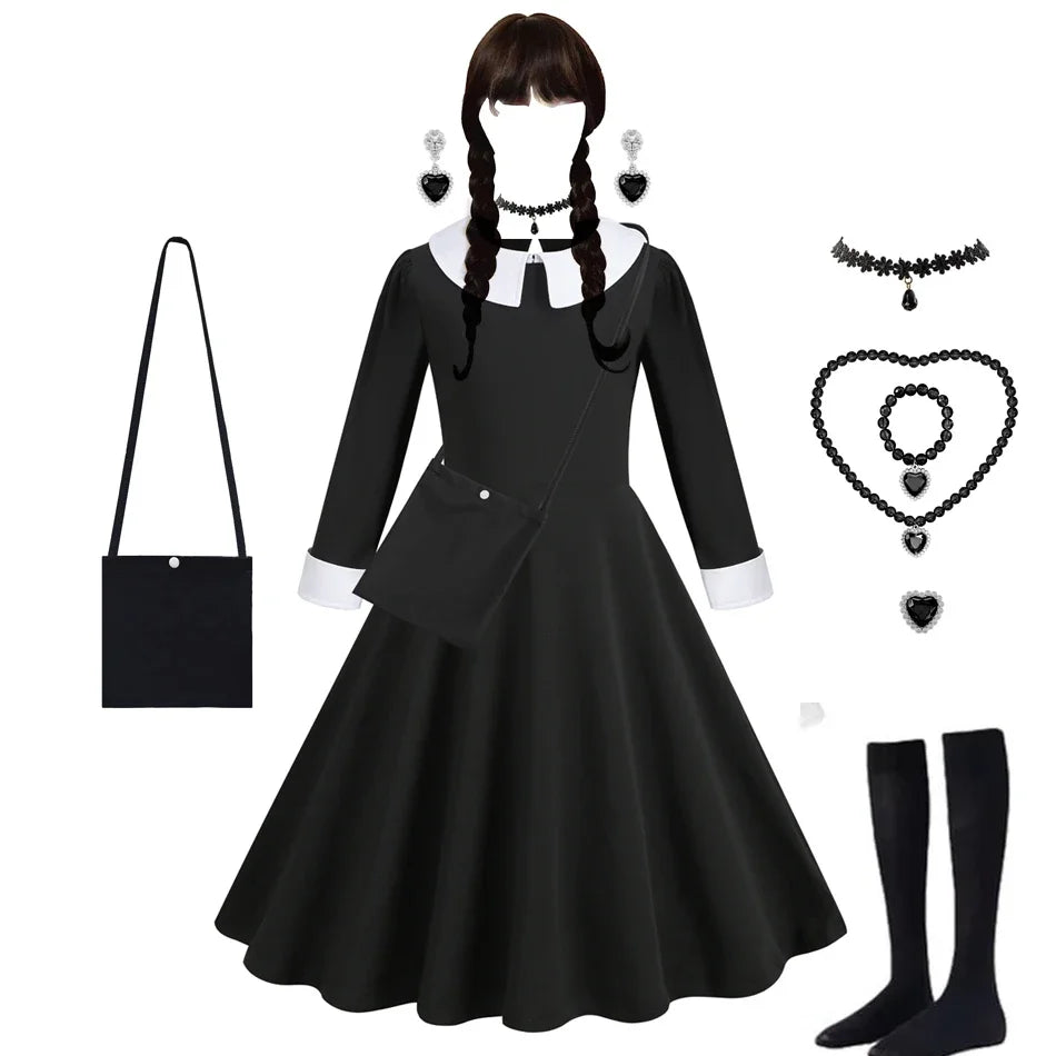 Halloween Dress Girl Costume for Girls Black Dress