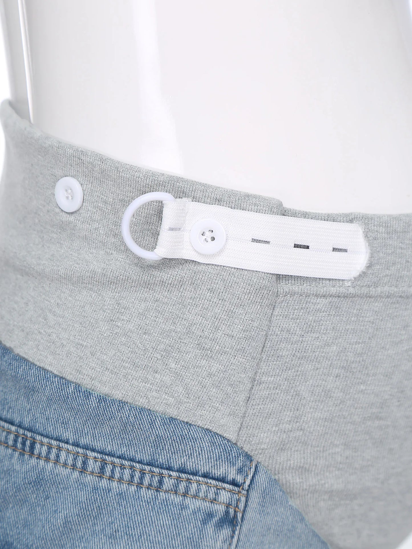 Pregnant Women Fashion Casual Wide-Leg Jeans Adjustable High Waist Belly Support Denim Pants Maternity Clothing for Daily Party
