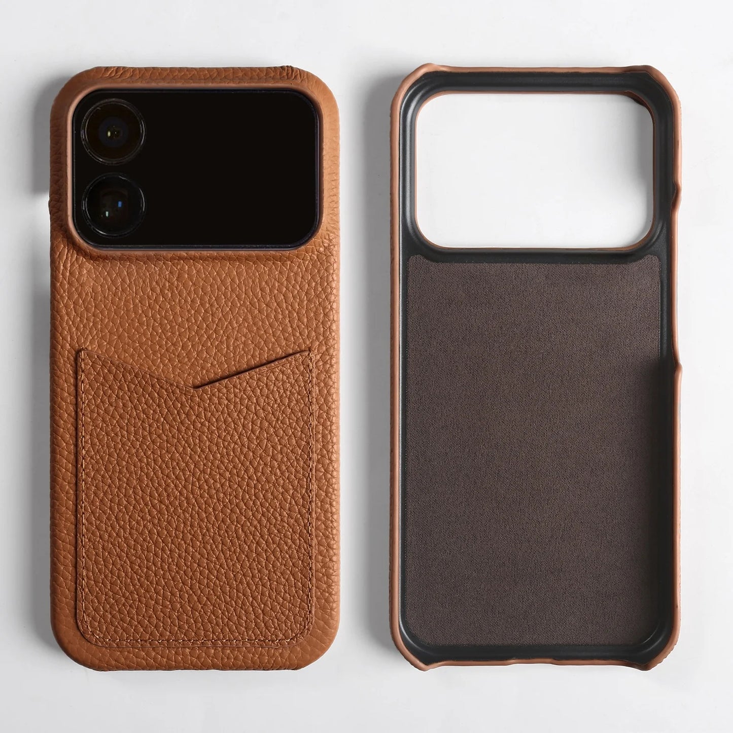 Premium Card Slot Genuine Leather Case For iphone 17 Pro Max 16 15 14 16e 17e 12 13 Mini 11 Phone Back Cover Case Coque Funda