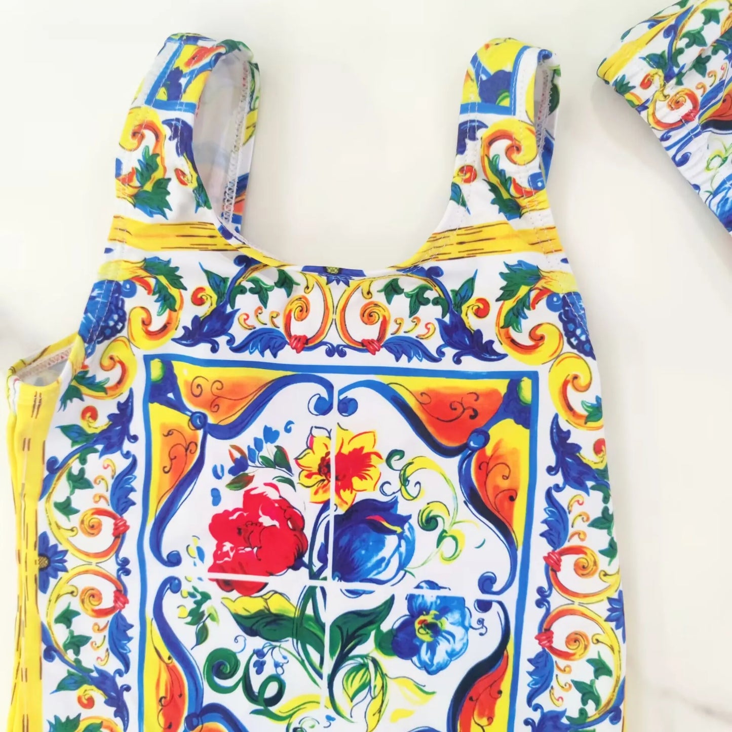 2025 Girl Swimsuit Summer golden flower bodysuit Special Offer Children's Swimsuit factory Wholesale