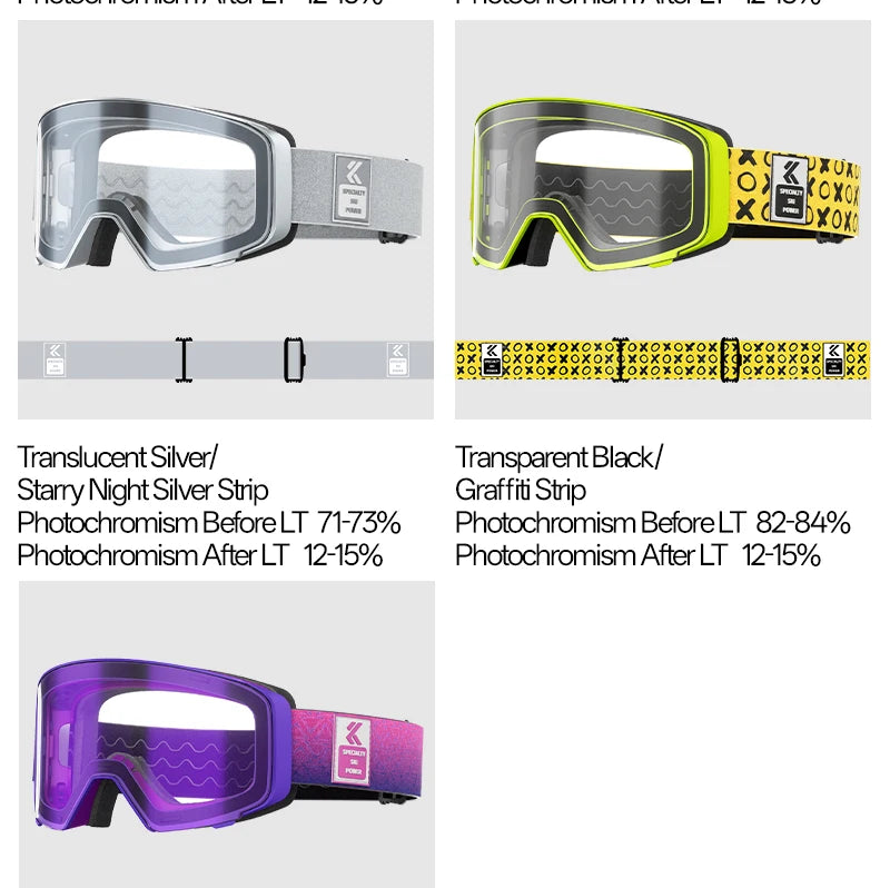 Kapvoe 2026 Skiing Eyewear Flip Ski Goggles Photochromic Snow Goggles Men Snowboard Mask Protection Glasses Snowmobile Winter