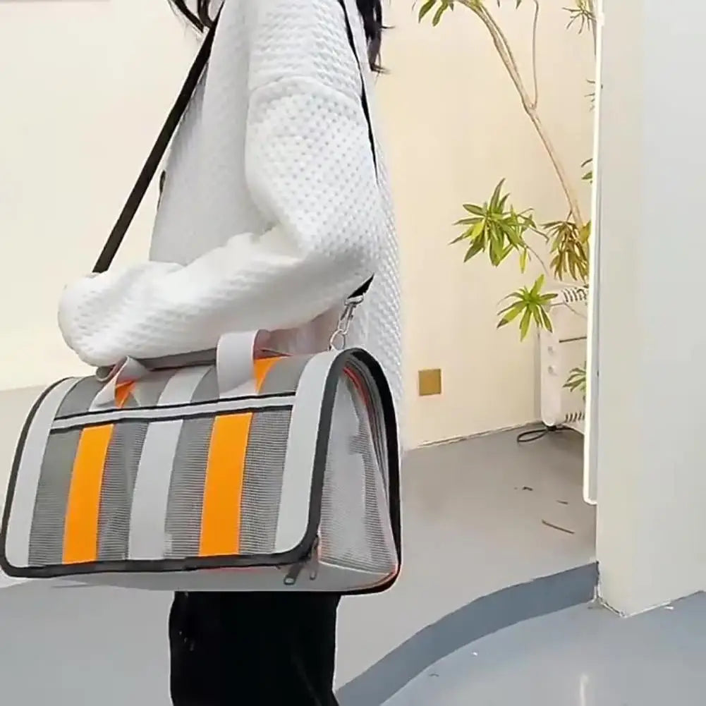 1Pc S/M/L Portable Folding Cat Bag Comfort Safety Large Capacity Crossbody Outdoor Pet Breathable Backpack Handheld Pet Bag