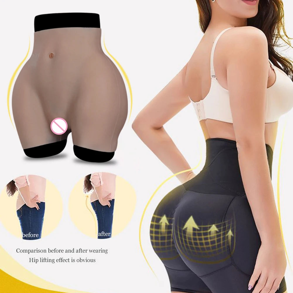 EYUNG 8THpgrade Silicone Realistic Vagina Panties Butt Hip Enhancer Pussy Pant Crossdressing For Transgender Shemale Drag Queen