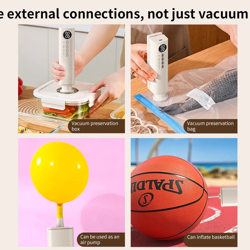 Multifunctional portable wireless vacuum sealer powerful suction Automatic food sealing machine USB Rechargeable Food Bag Sealer