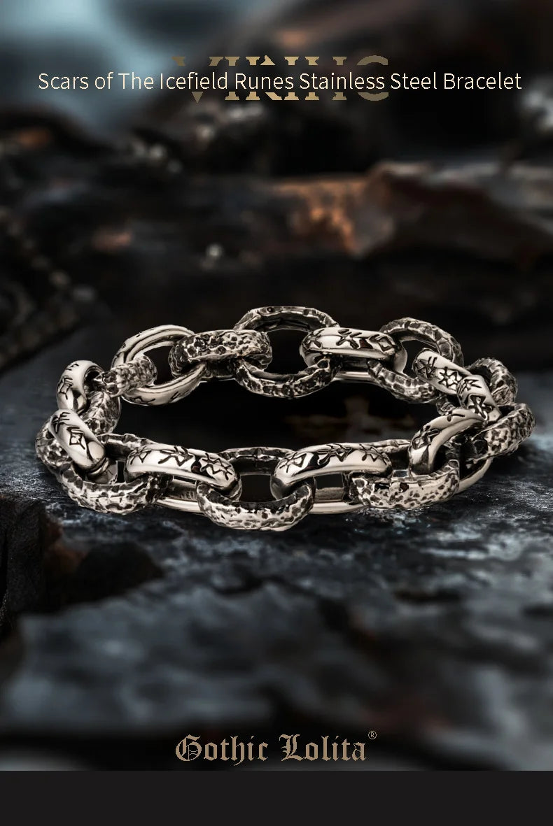 Scars of the North	Valhalla Chain bracelet for men Nordic Runes stainless steel  fashion Jewelry