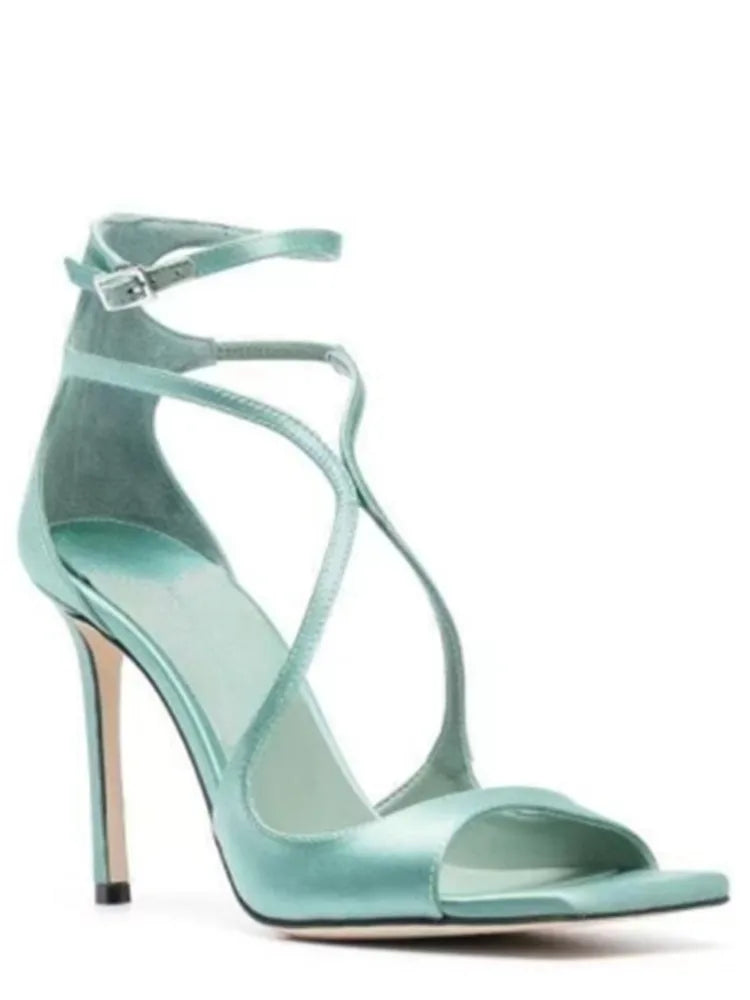 Summer New Fashionable High-heeled Women's Open Toed Sandals Dance Shoes Party Sexy 34-44 Large Women's Shoes