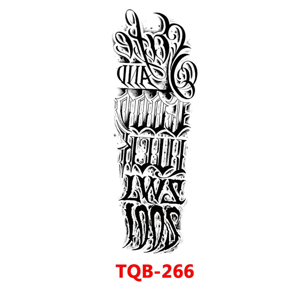 Large Arm Sleeve Tattoo Rose Gear Clock Eye Waterproof Temporary Tatto Sticker Lion Wolf King Body Art Full Fake Tatoo Women Men