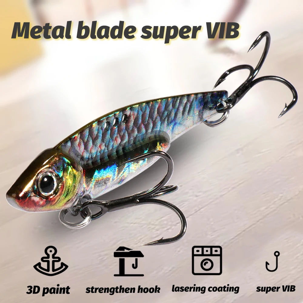 Spinner Spoon Metal Jig Bait 7.5g 10g 16g 20g VIB Sinking Blade Spinning Treble Hook Spinnerbait Pesca Tackle Sea Fishing Lure