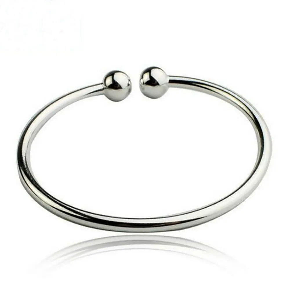 Classic Silver Plated Gifts Mens/Womens Fashion Jewelry Bracelet Adjustable Bangles