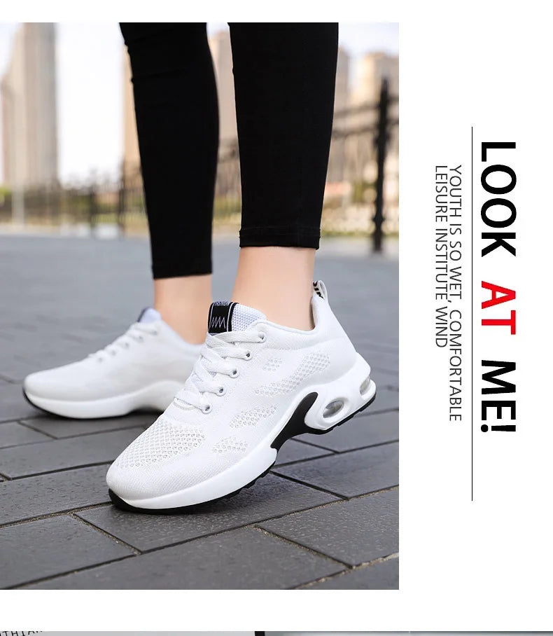 Women Mesh Breathable Casual Sneakers Lace-up Vulcanized Shoes Ladies Platform Sneakers Female Shoes Plus Size Zapatos De Mujer