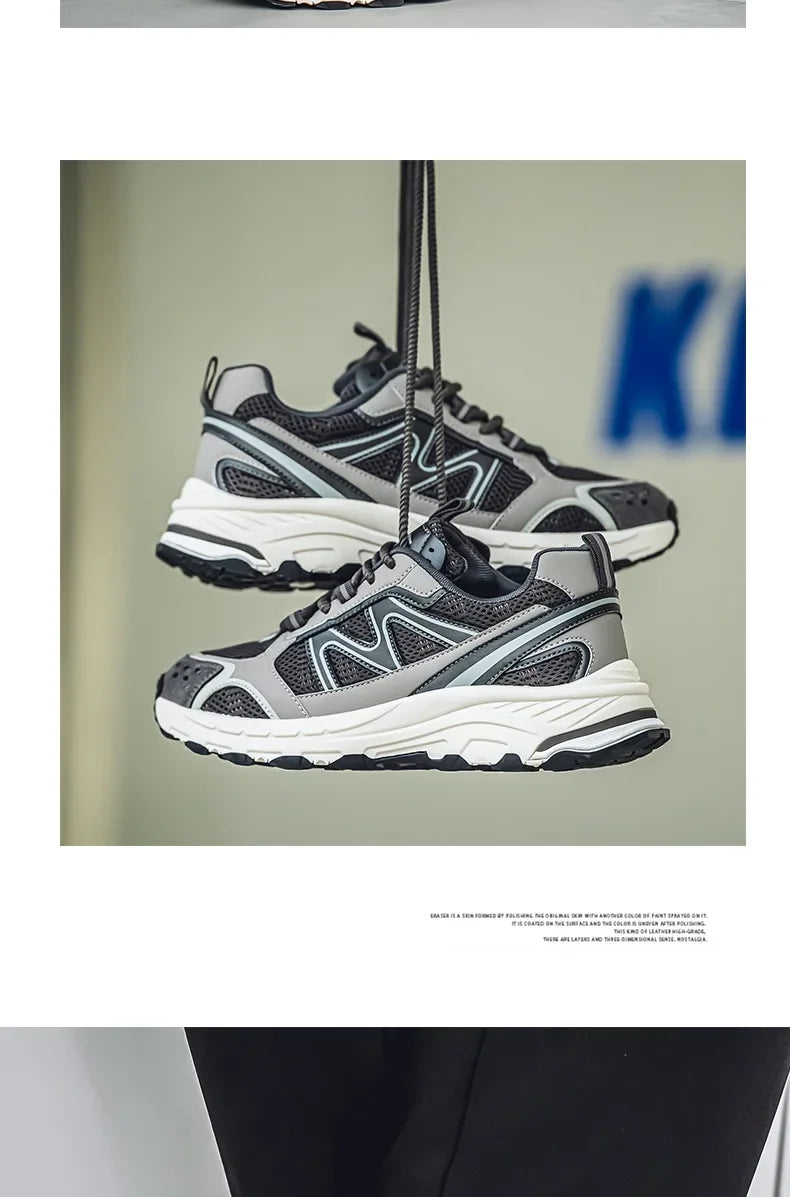 Breathable Outdoor Men's Sport Shoes Summer Trend Dad Sneakers Student Casual Rubber Sole EVA Insole Cotton Lined Net Mesh