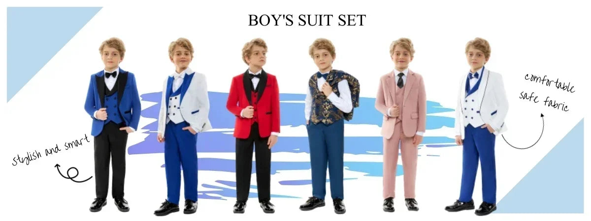 Children Formal Tuxedos Boys Suit Light Grey Long Jacket Vest Pants Sets for Piano Performance Birthday Party Costume Tailored