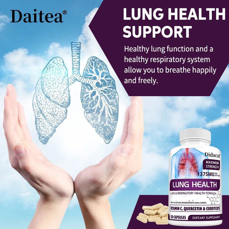 Lung Detox & Cleanse - Supports Bronchial and Respiratory Health, Relieves Breathlessness, Boosts Immunity - 120 Capsules