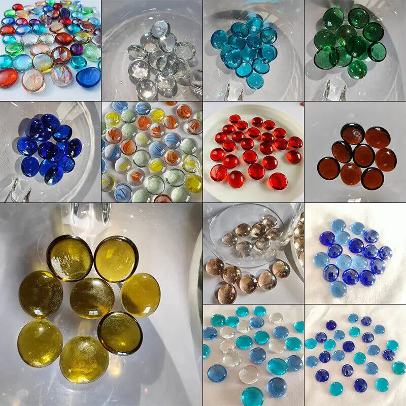 100% Natural Round Clear Quartz Crystal Bulk Tumbled Stone Mini Colourful Flat Stone Ornament Fish Tank Aquarium Decorations