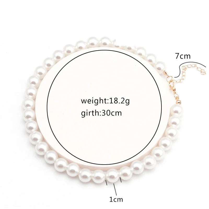 Elegant Big White Imitation Pearl Beads Choker Clavicle Chain Necklace For Women Wedding Jewelry Collar New Wholesale Dropshippi