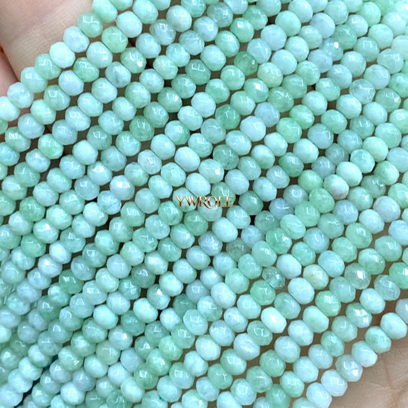 3x4mm Rondelle Faceted Natural Stone Chalcedony Tourmaline Color Loose Spacer Beads for Jewelry Making Diy Bracelet Accessories