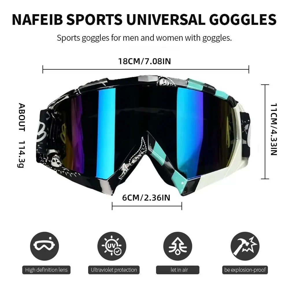 Motocross Dustproof ATV Goggles Mountain Biking MX Riding Ski Glasses UV400 Anti-sand Motorcycle Glasses Men Women