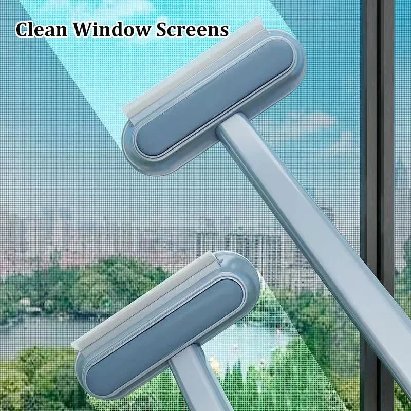 3 in 1 Pet Hair Remover Brush Long Handle Window Cleaning Brush Pet Fur Cleaning Tool Manual Cat Dog Hair Remover Brush