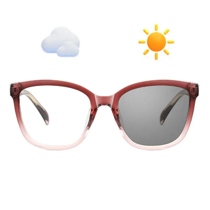 Cat Eye Women Reading Glasses Photochromic Lenses Anti-UV Sunglasses Blue Light Blocking Color Changing Glasses With Diopters