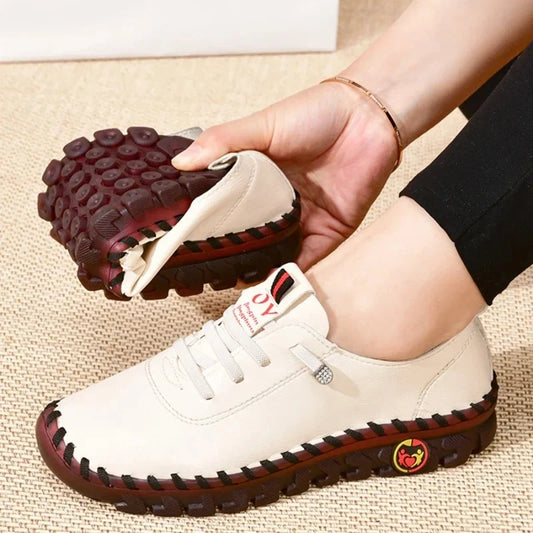 2025 Women Sneakers Platform Shoes Leather Patchwork Casual Sport Shoes Ladies Outdoor Running Vulcanized Shoes Zapatillas Mujer