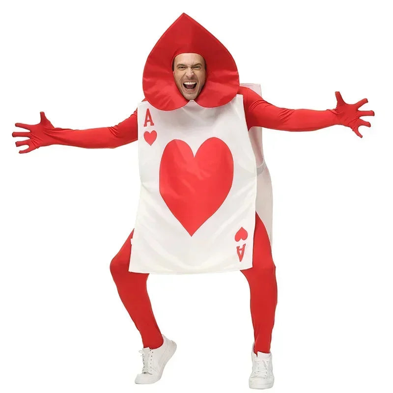Halloween Playing Cards Heart Costume Adult Children Alice in Wonderland Stage Performance Costume Suit
