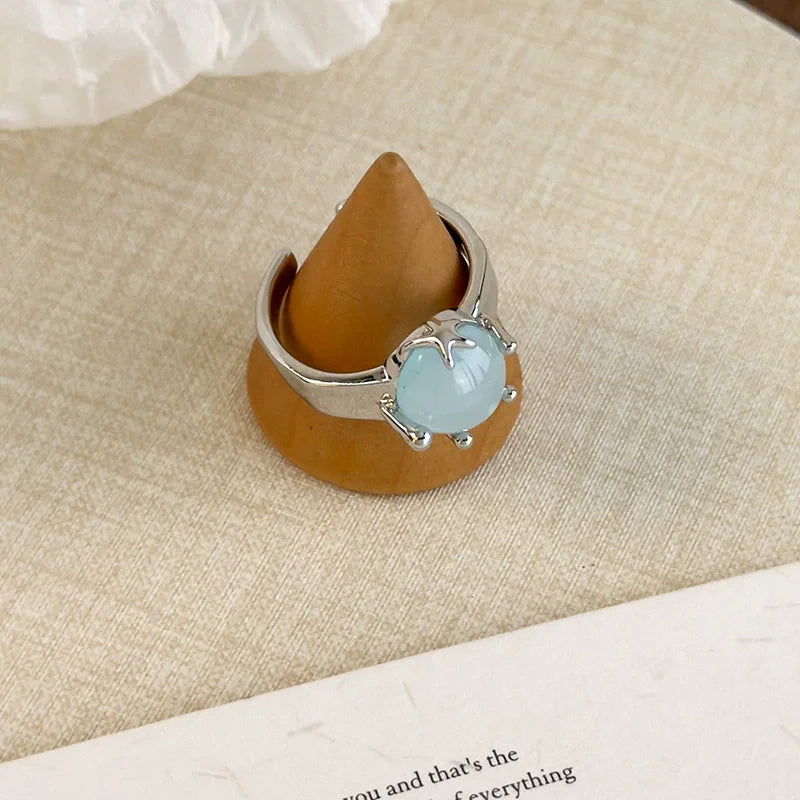 VENTFILLE 925 Sterling Silver Rings for Women Couple Blue Stone Star Jewelry  Party Birthday Gift Dropshipping Wholesale